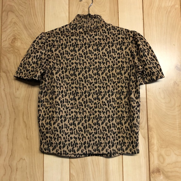 ZARA / cheetah print mockneck top M - Picture 5 of 5
